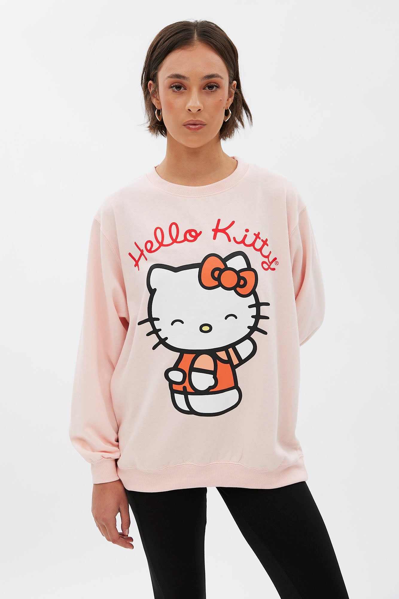 Hello Kitty Graphic Oversized Crew Neck Sweatshirt sold by Bluenotes
