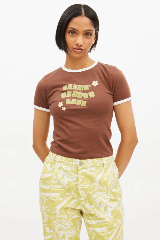 Groovy Baby Graphic Ringer Tee sold by Bluenotes