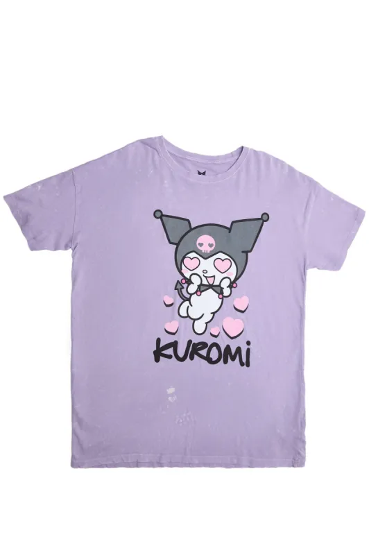 Kuromi Hearts Graphic Relaxed Tee sold by Bluenotes