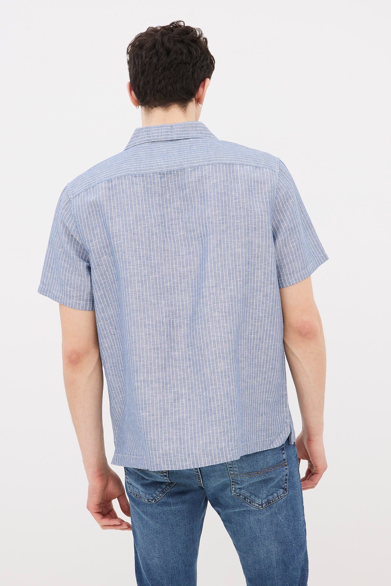 Linen Striped Short Sleeve Shirt sold by Bluenotes product image thumbnail 3