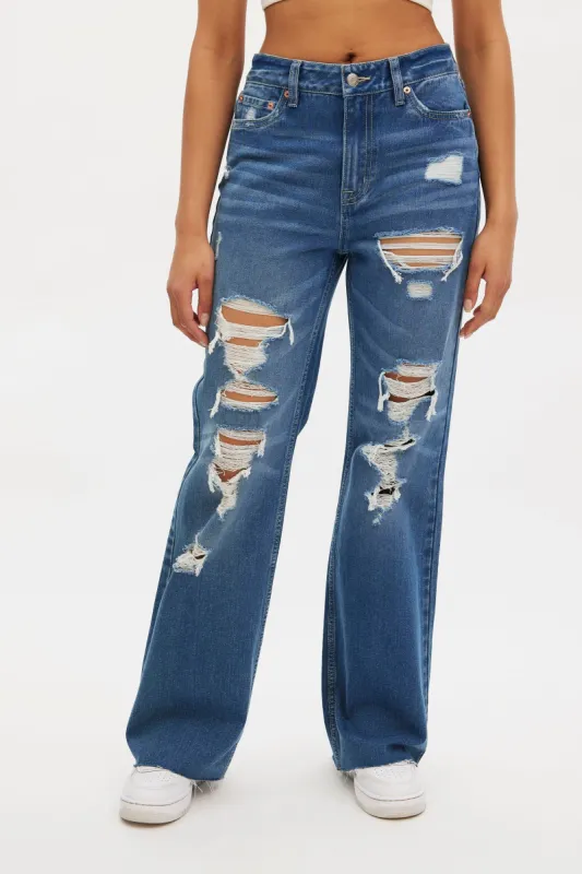 AERO Premium Air High Rise Destroyed Wide Leg Jean sold by Bluenotes