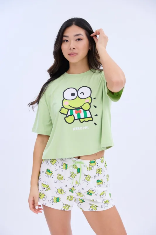 Keroppi Printed Super Soft Pajama Short And Tee Set sold by Bluenotes