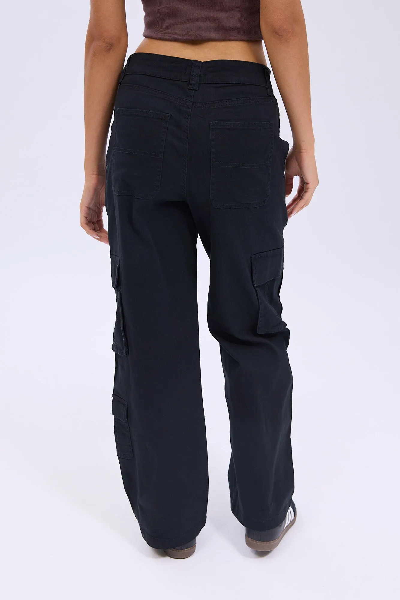 Super High Rise Twill Baggy Cargo Pants sold by Bluenotes product image thumbnail 5