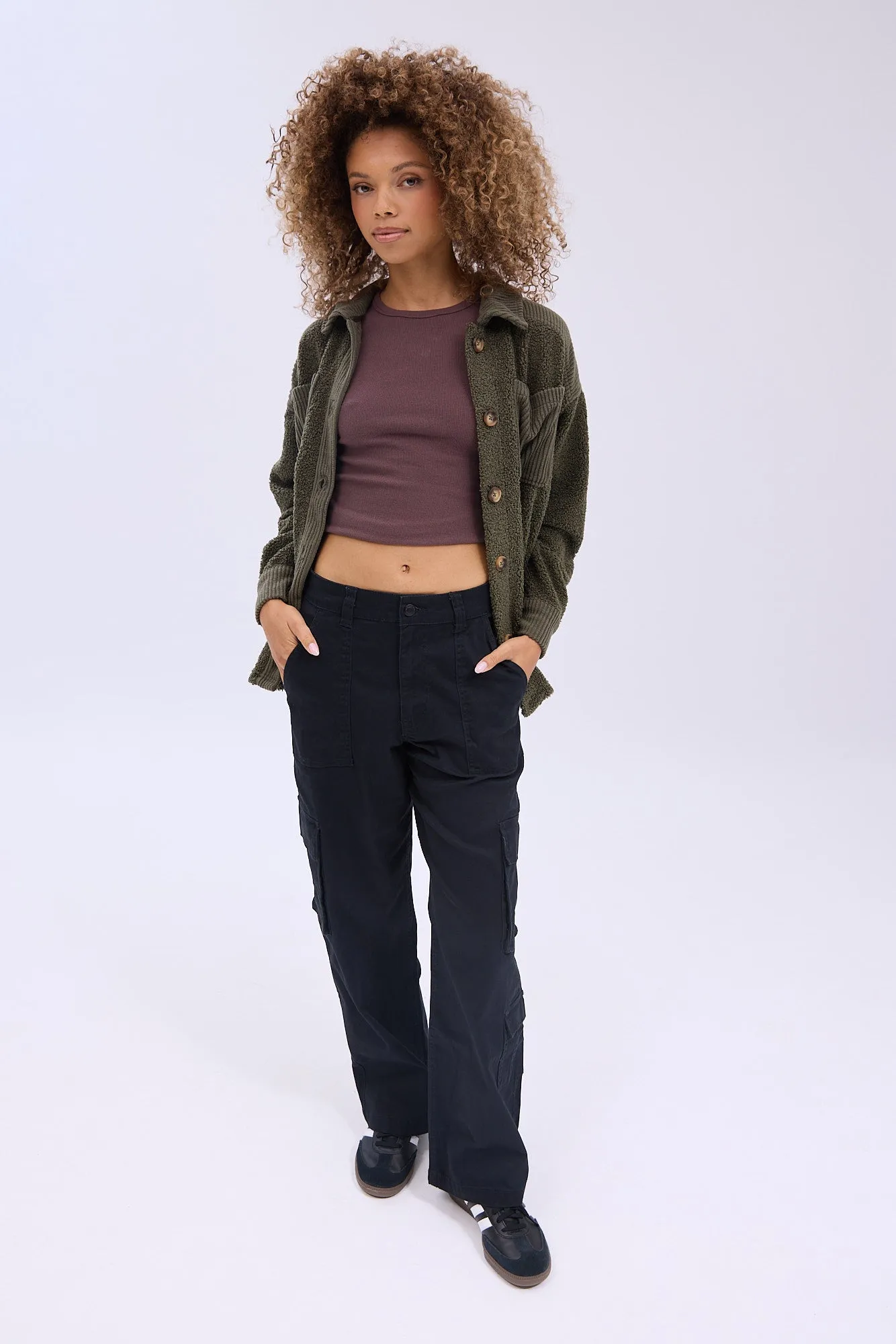 Super High Rise Twill Baggy Cargo Pants sold by Bluenotes product image thumbnail 3