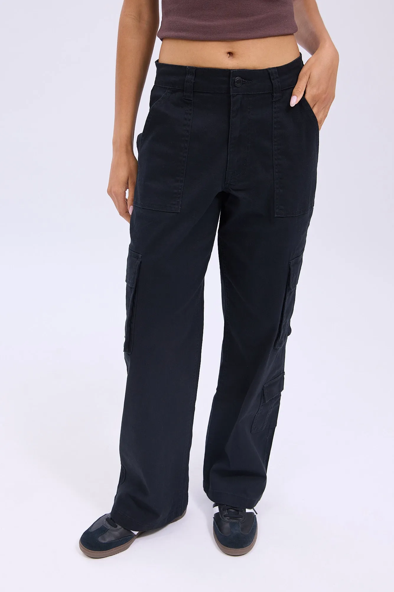 Super High Rise Twill Baggy Cargo Pants sold by Bluenotes product image thumbnail 2