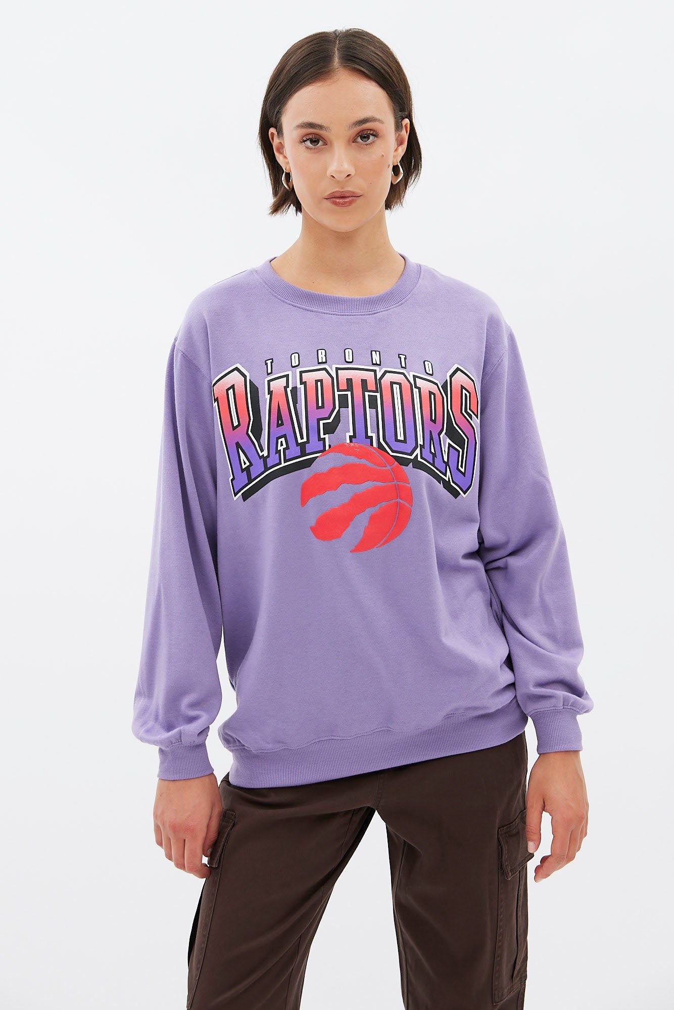 Toronto Raptors Graphic Oversized Crew Neck Sweatshirt sold by Bluenotes