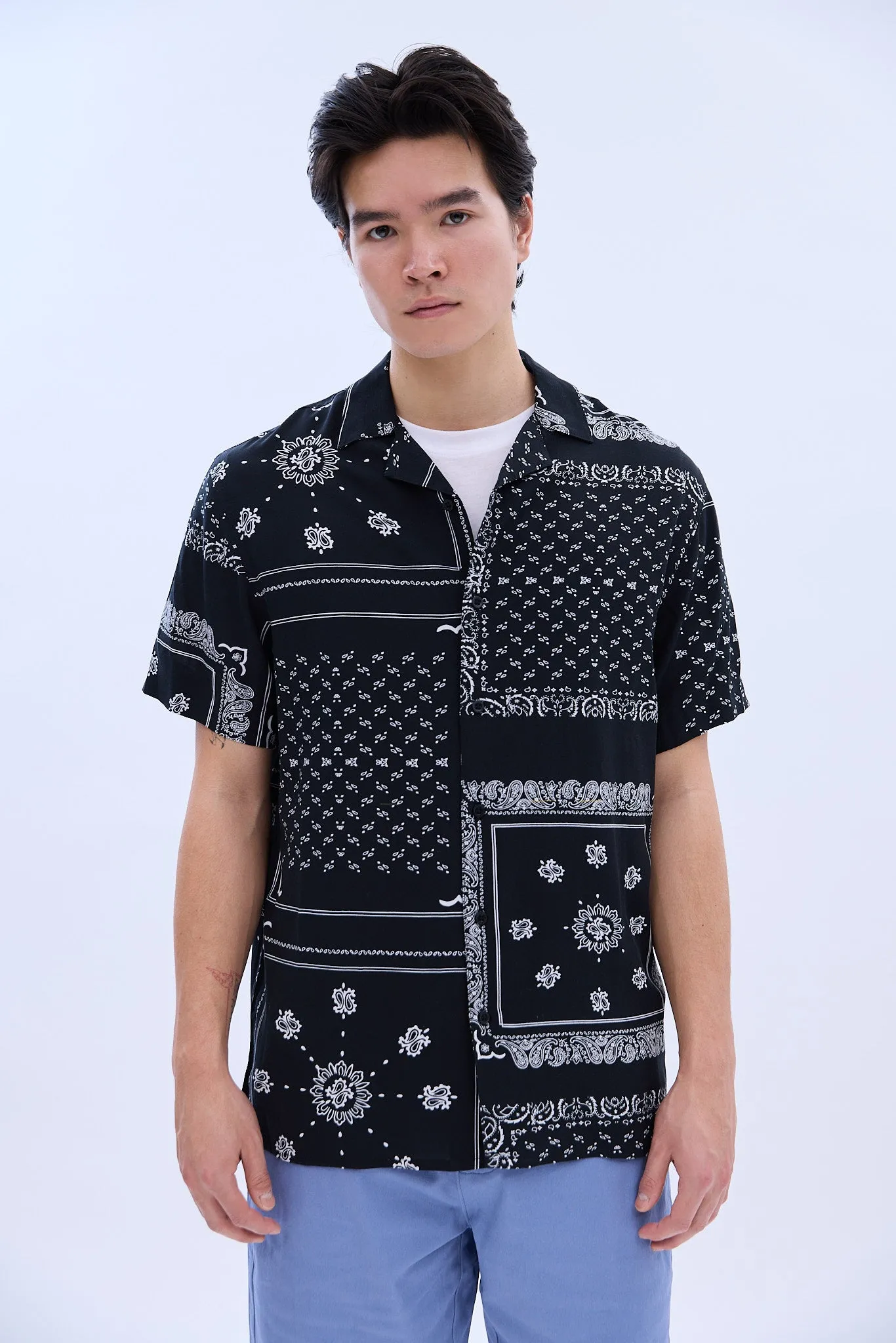 AERO Bandana Print Short Sleeve Resort Shirt sold by Bluenotes