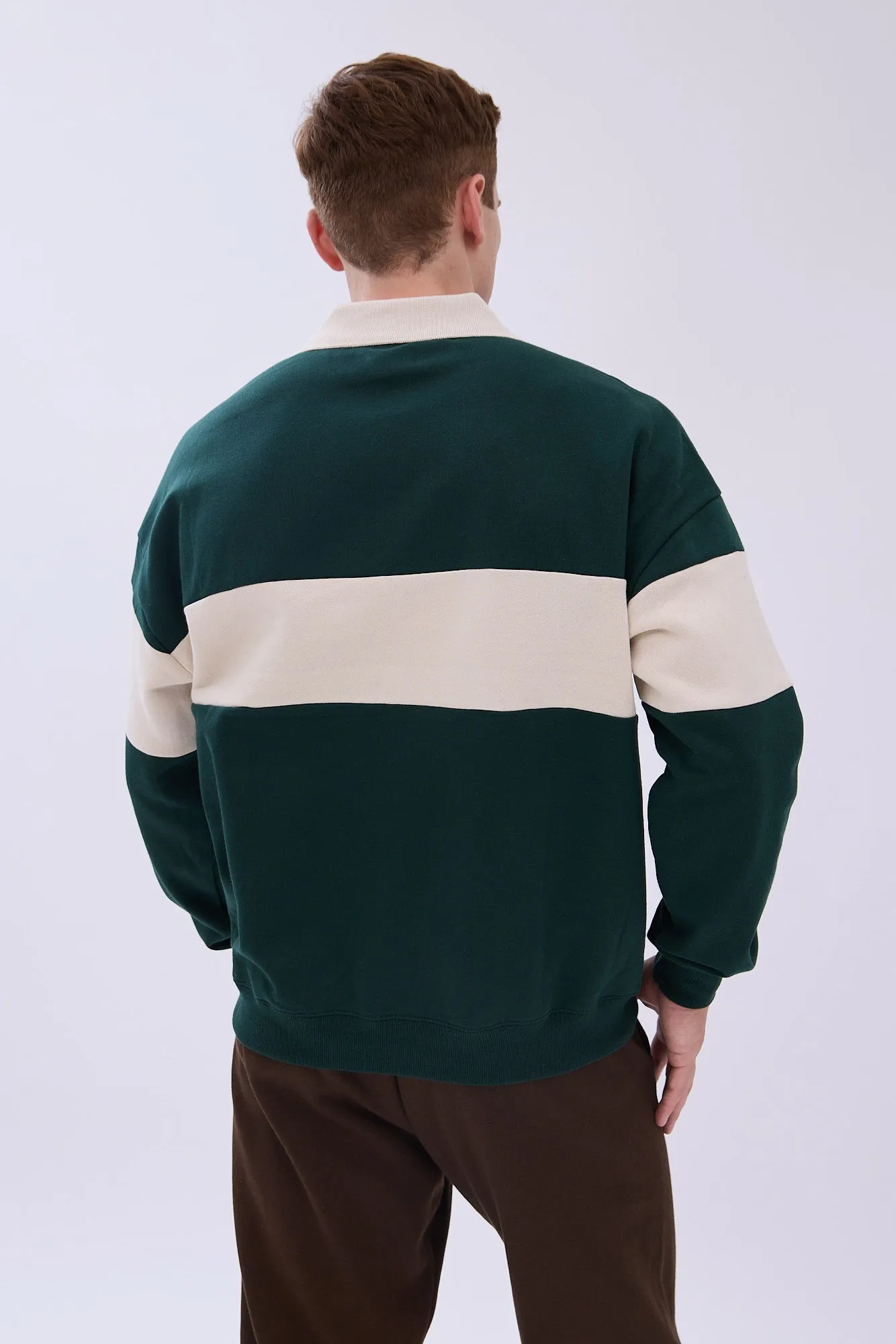 AERO Embroidered Colour Block Long Sleeve Polo sold by Bluenotes product image thumbnail 3