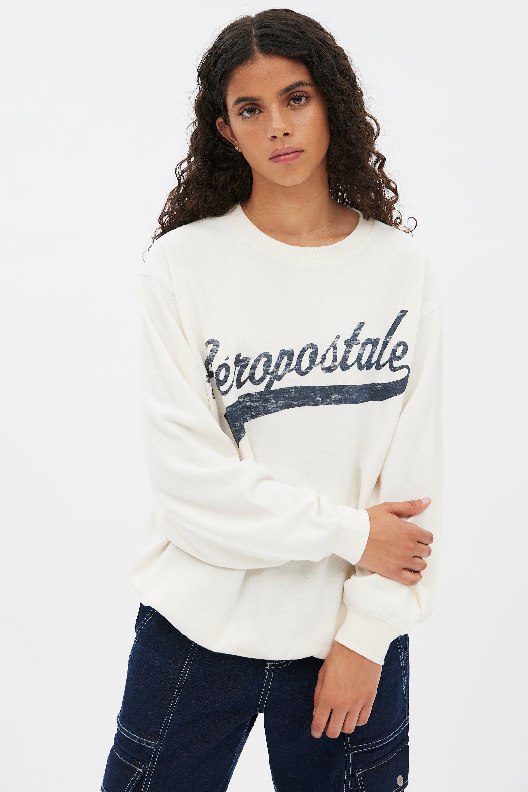 Aéropostale Graphic Crew Neck Boyfriend Pullover Sweatshirt sold by Bluenotes product image thumbnail 2