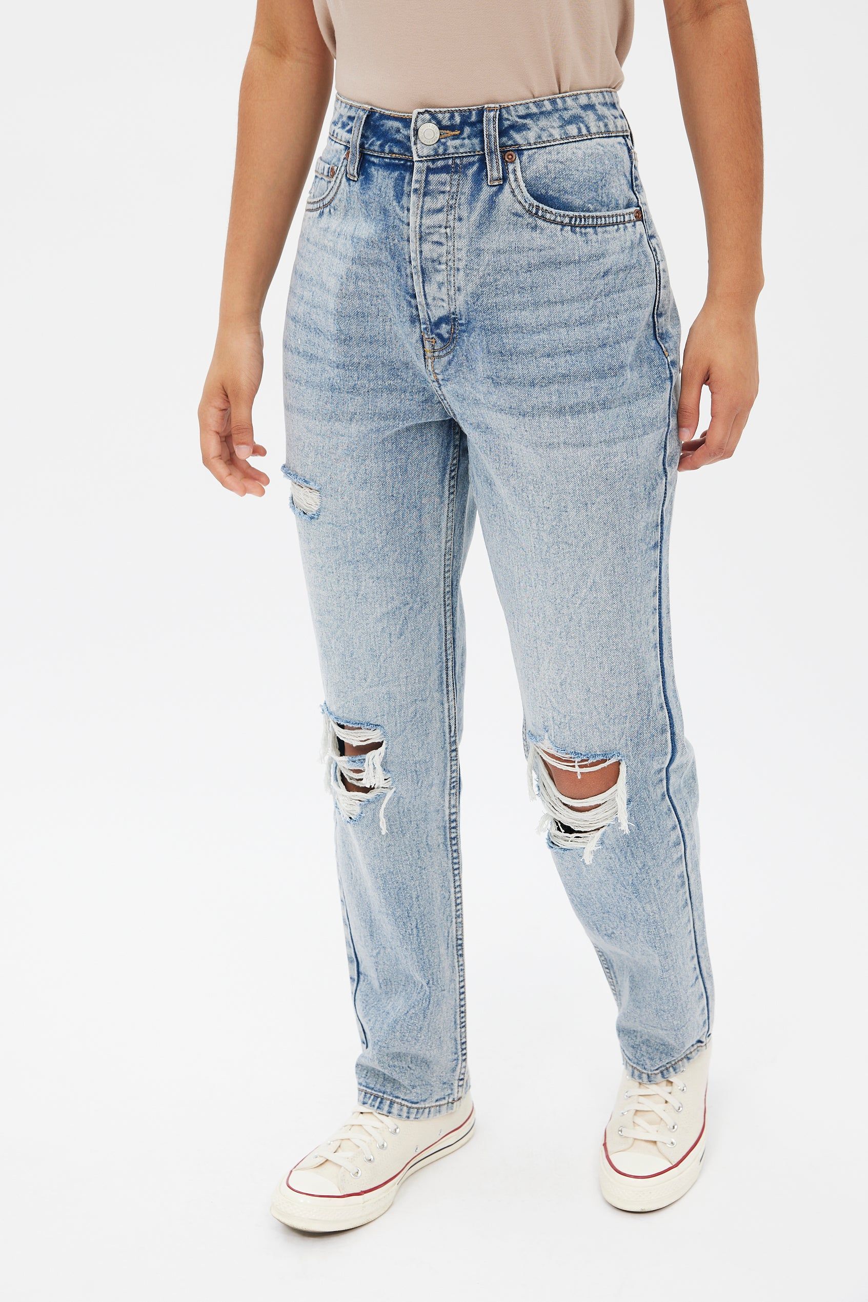 Super High Rise Straight Leg Mom Jean sold by Bluenotes