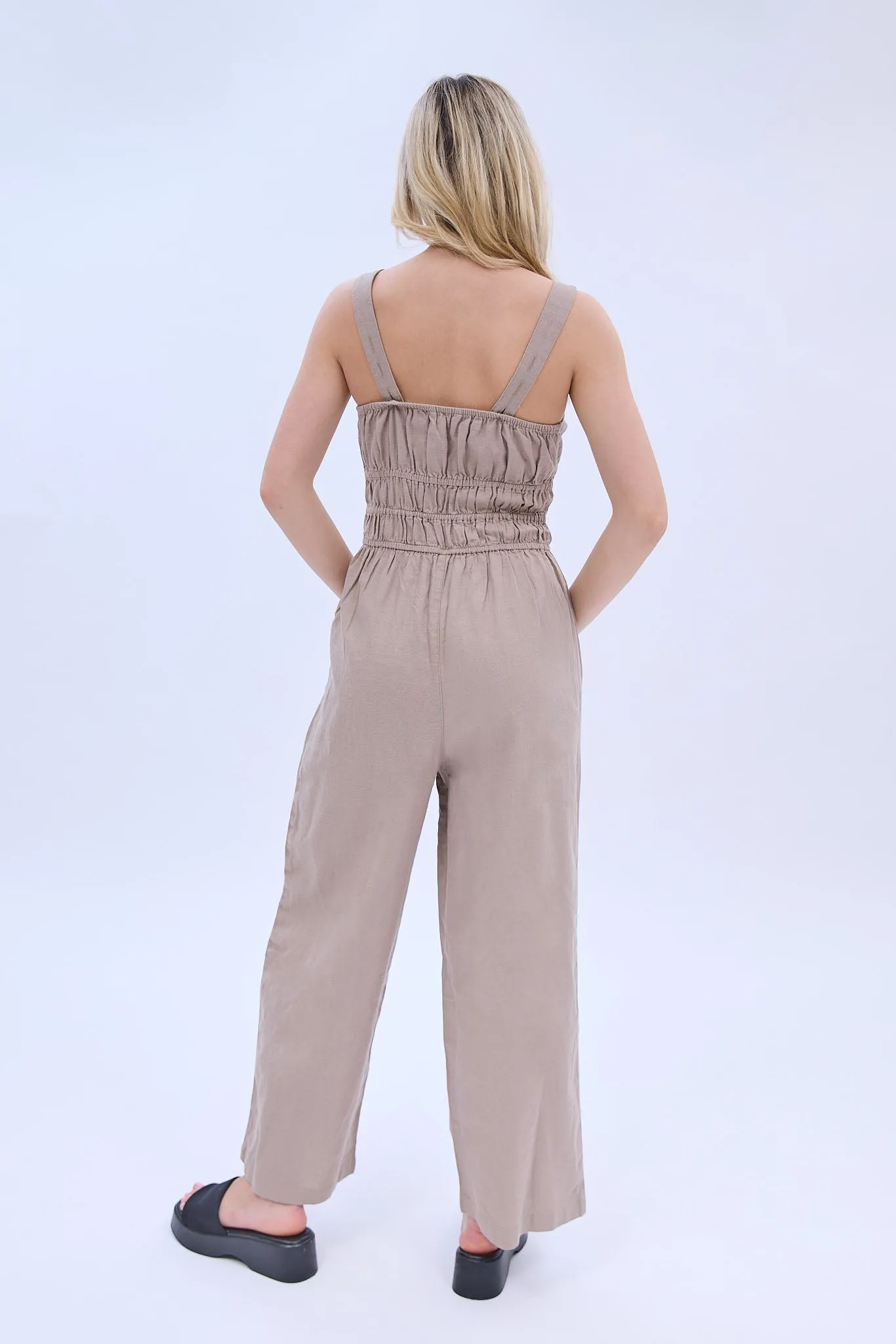 Linen-Blend Wide Leg Jumpsuit sold by Bluenotes product image thumbnail 4