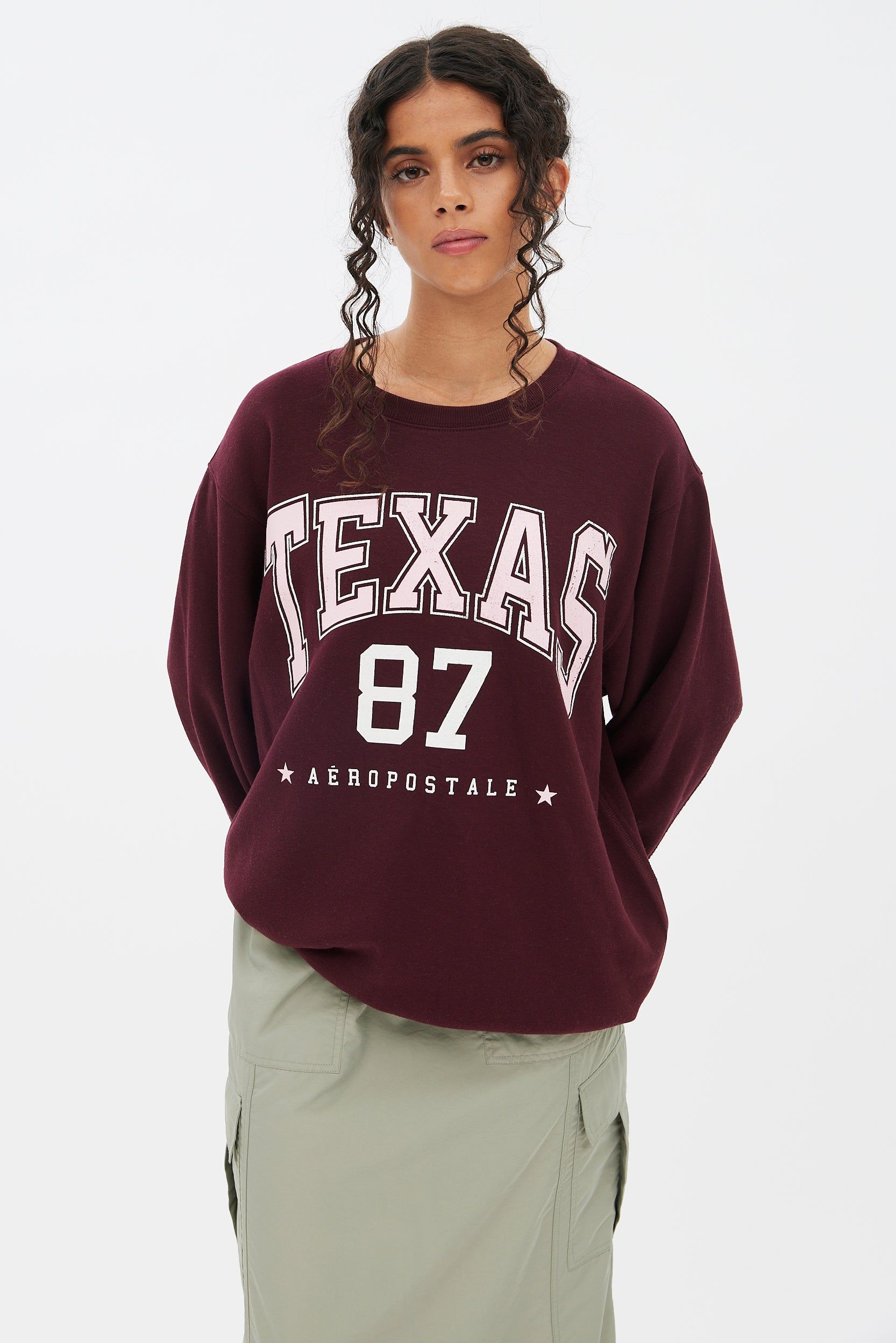 Texas 87 Graphic Crew Neck Boyfriend Pullover Sweatshirt sold by Bluenotes