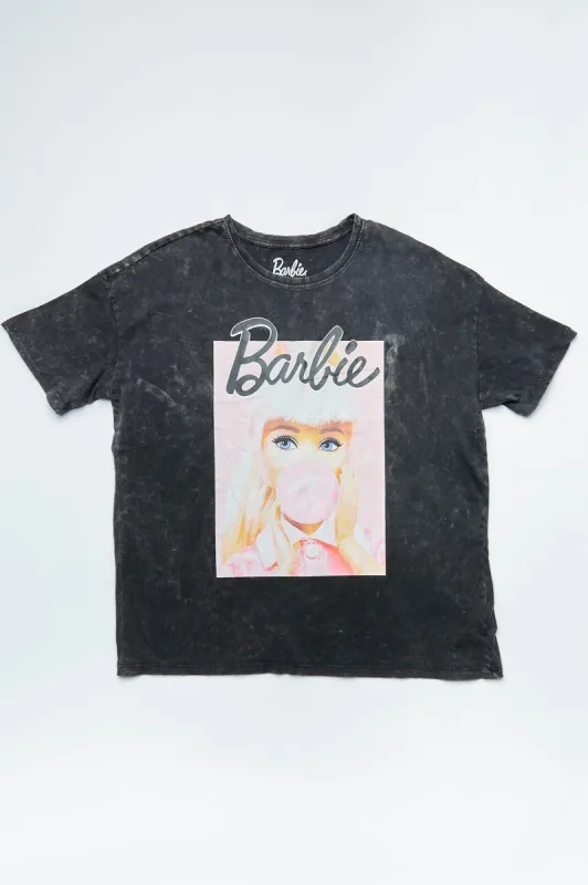 Barbie Gum Graphic Acid Wash Boyfriend Tee made by Bluenotes