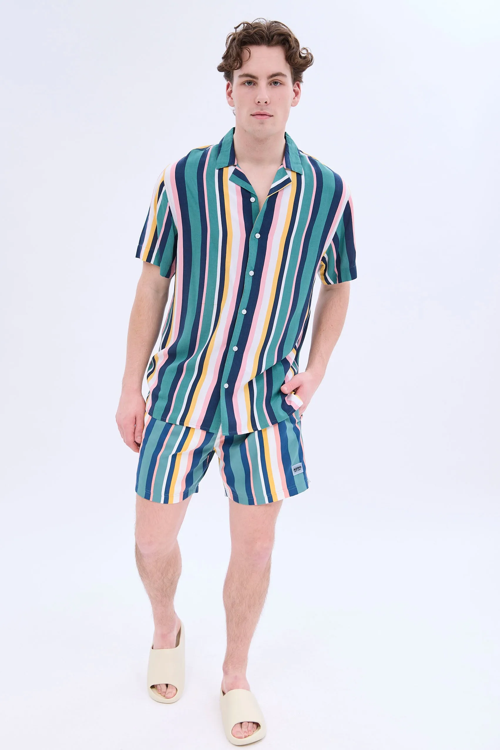 Striped Print Short Sleeve Resort Shirt sold by Bluenotes product image thumbnail 4