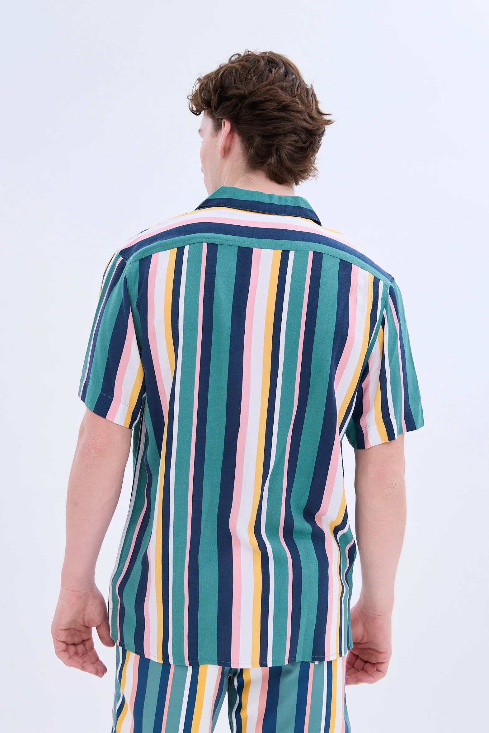 Striped Print Short Sleeve Resort Shirt sold by Bluenotes product image thumbnail 3