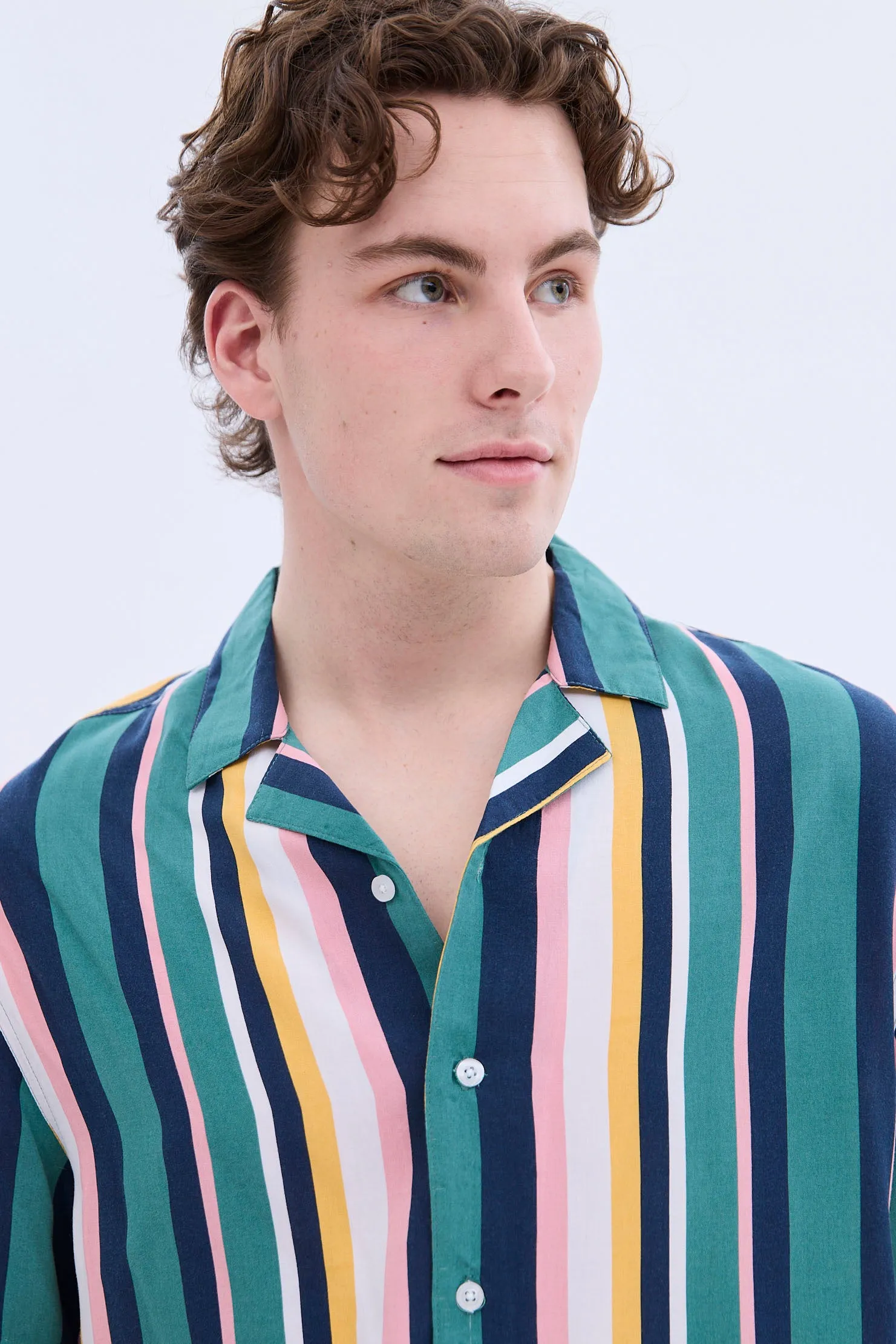 Striped Print Short Sleeve Resort Shirt sold by Bluenotes product image thumbnail 2