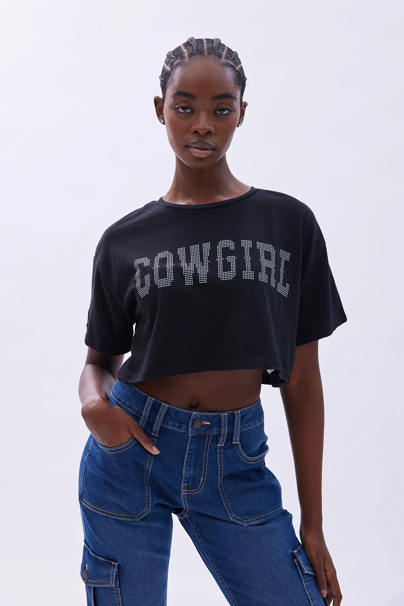 Cowgirl Graphic Cropped Tee sold by Bluenotes