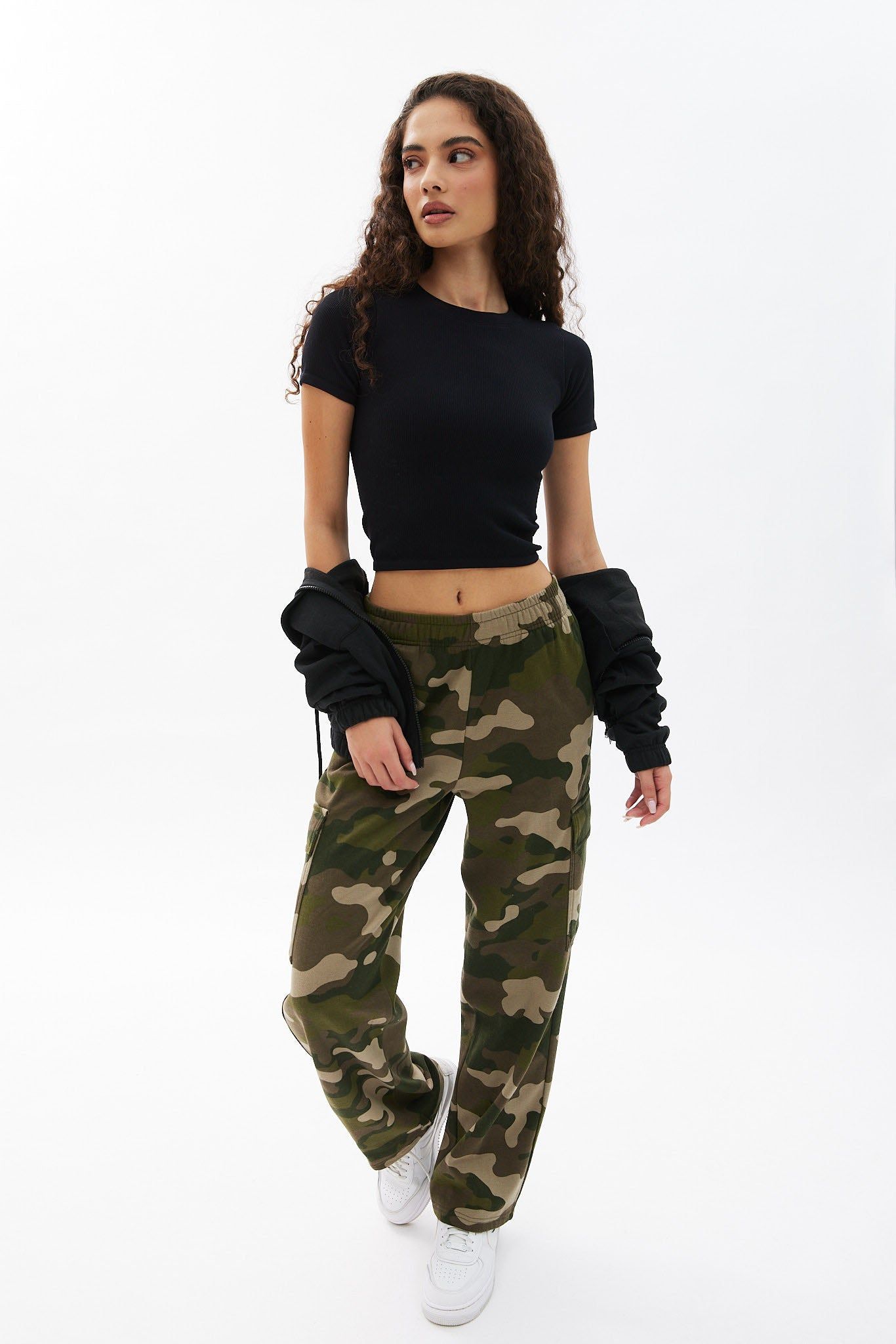 High Rise Wide Leg Cargo Jogger sold by Bluenotes