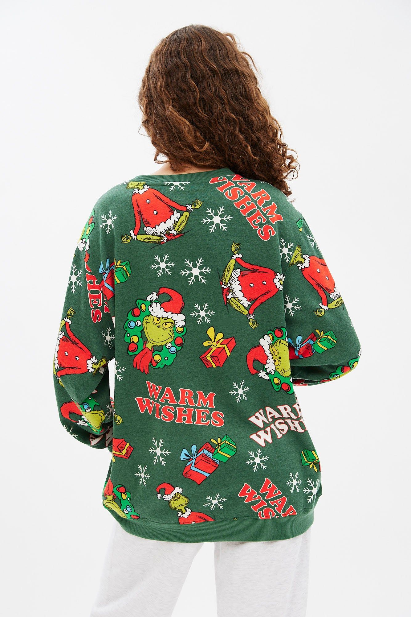 The Grinch Warm Wishes Graphic Oversized Pullover Sweatshirt sold by Bluenotes product image thumbnail 4