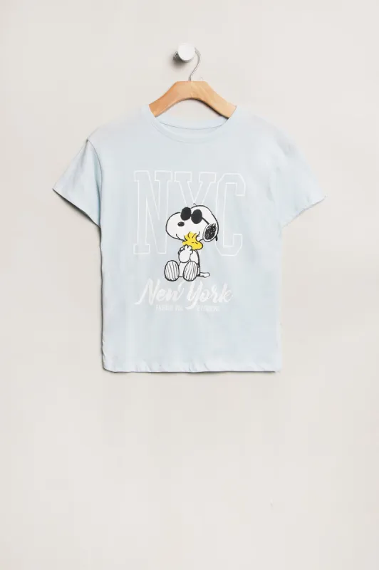 Girls' Peanuts Snoopy NYC Graphic Classic Tee sold by Bluenotes