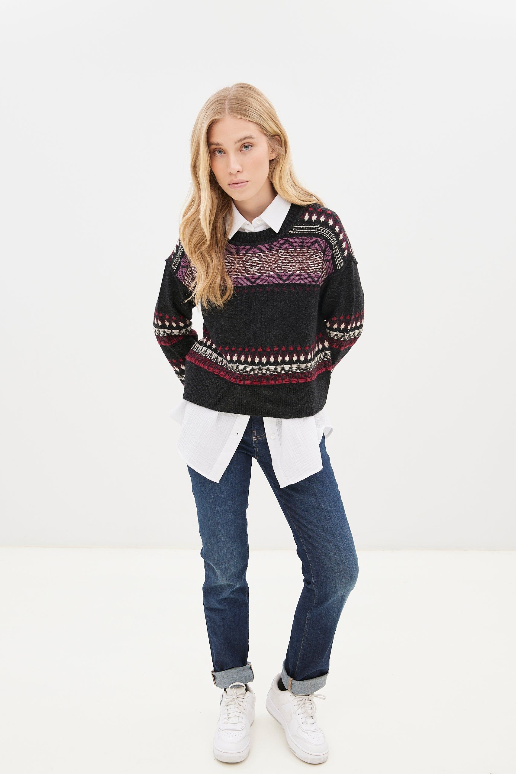 Fair Isle Crew Neck Wool Sweater sold by Bluenotes product image thumbnail 2
