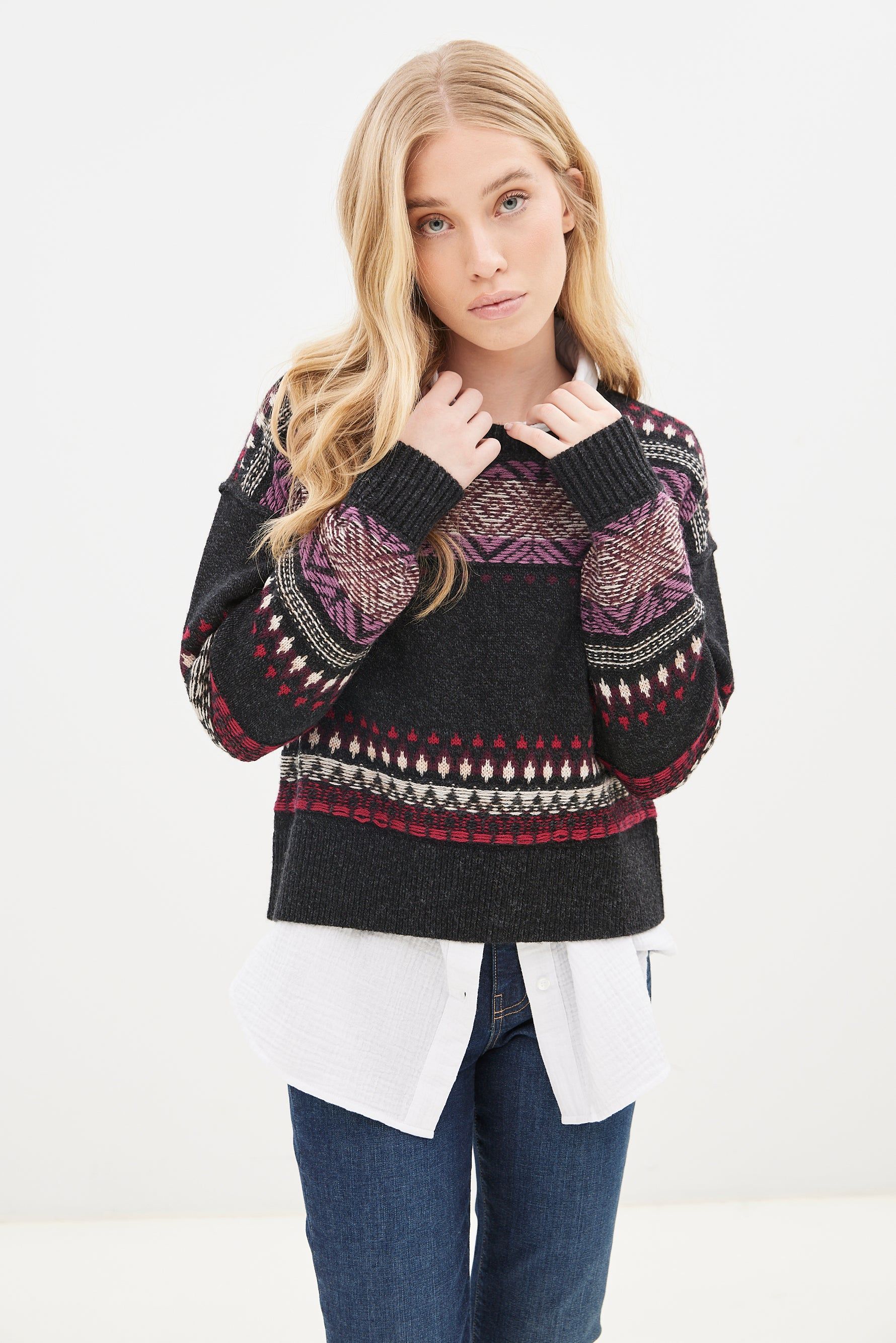 Fair Isle Crew Neck Wool Sweater sold by Bluenotes