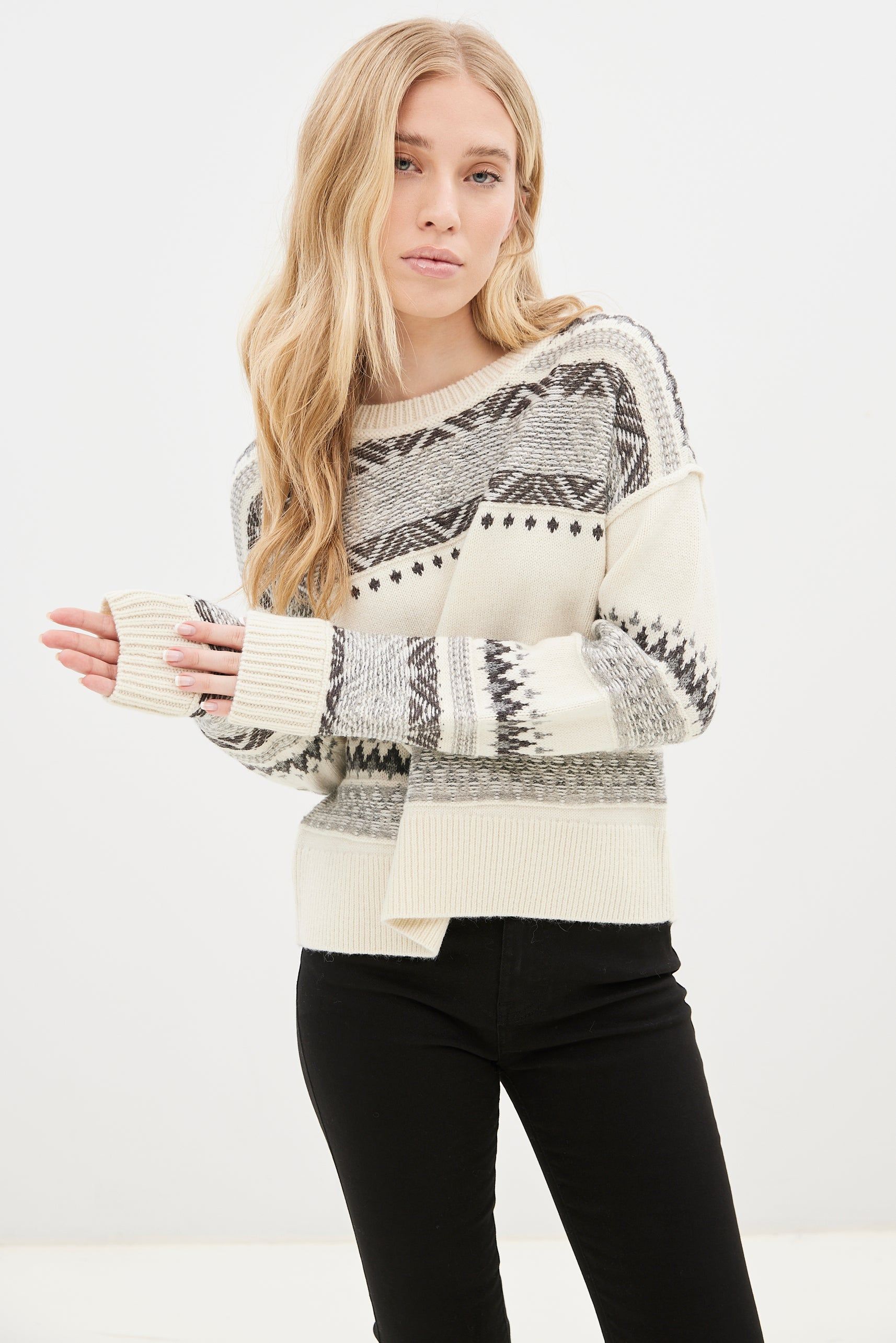 Fair Isle Crew Neck Wool Sweater sold by Bluenotes product image thumbnail 5