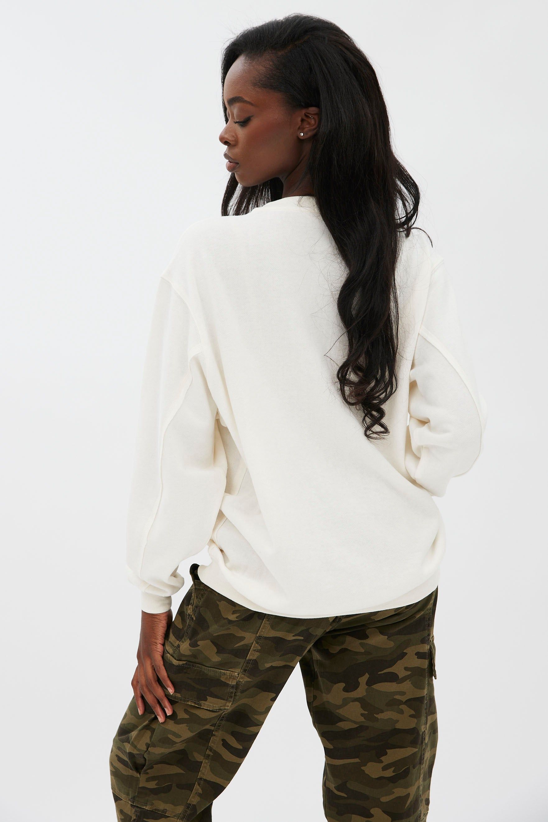 Crew Neck Oversized Pullover Sweatshirt sold by Bluenotes product image thumbnail 4