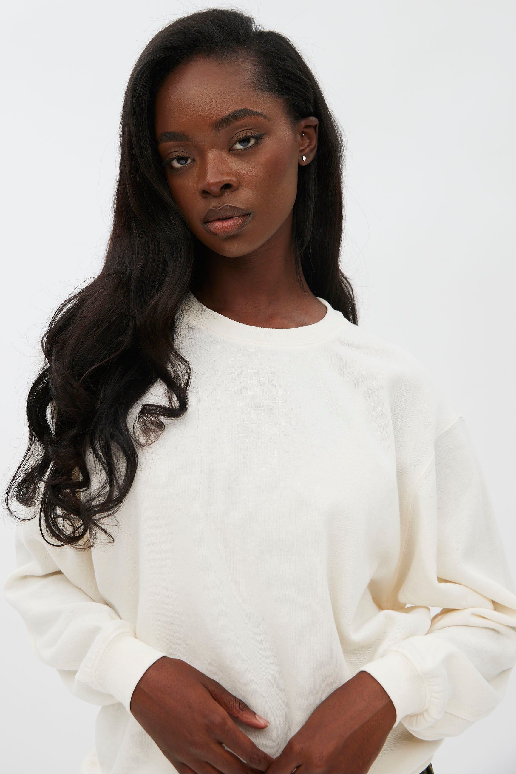 Crew Neck Oversized Pullover Sweatshirt sold by Bluenotes product image thumbnail 3