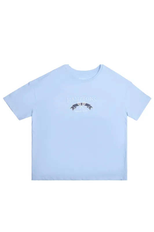 Hamptons Tennis Embroidered Relaxed Tee sold by Bluenotes