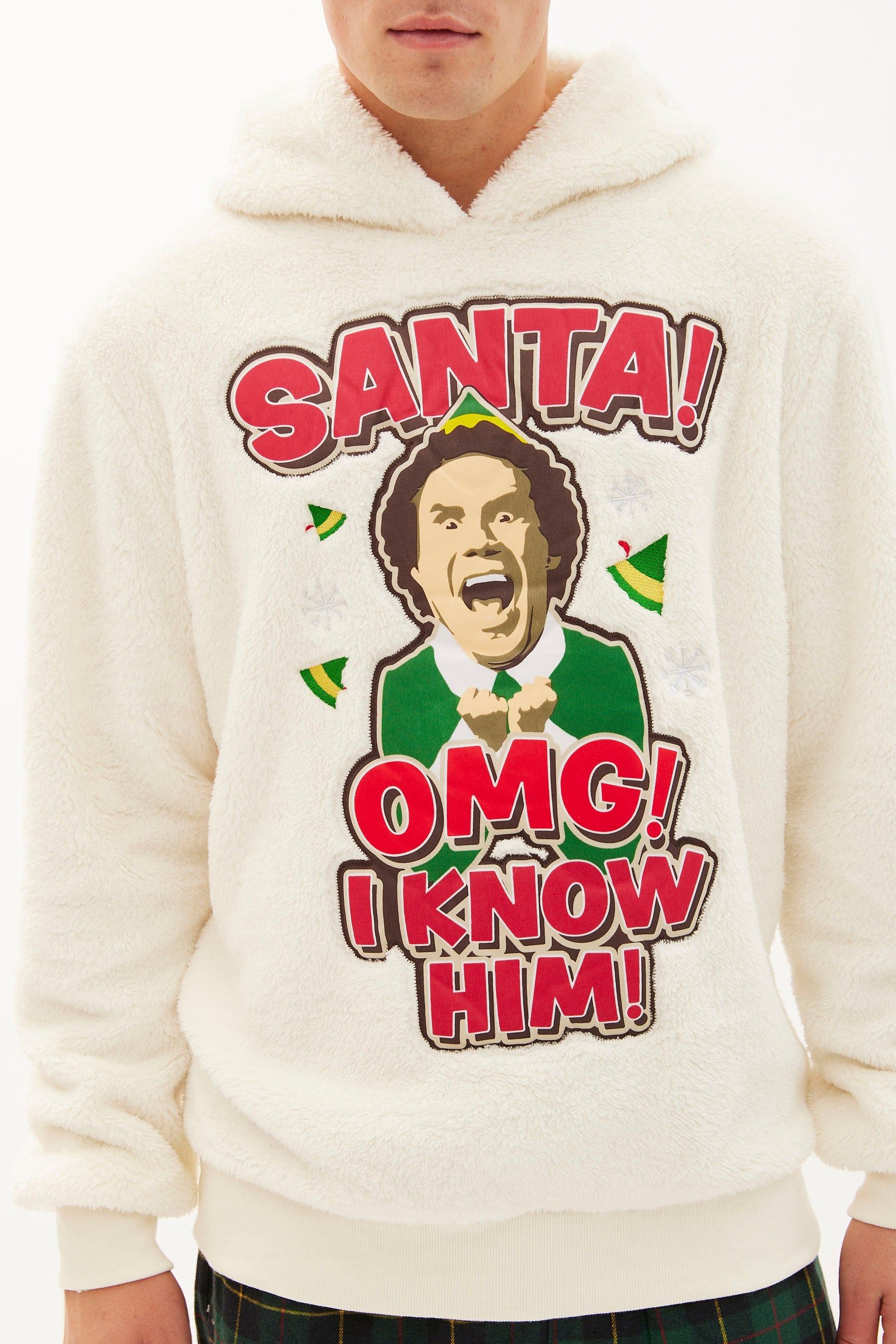 Elf Santa I Know Him Graphic Sherpa Pullover Hoodie sold by Bluenotes product image thumbnail 2