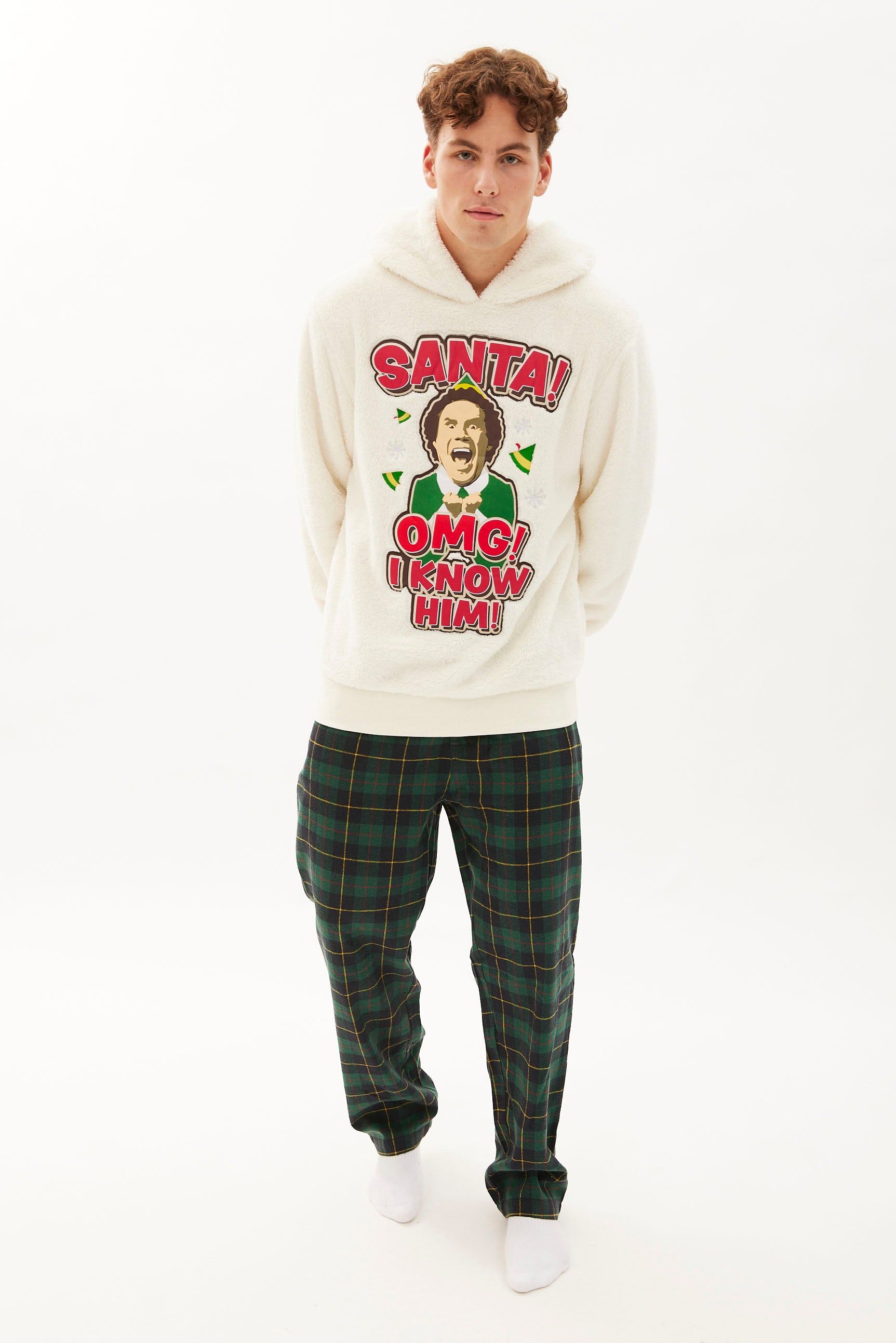 Elf Santa I Know Him Graphic Sherpa Pullover Hoodie sold by Bluenotes product image thumbnail 4