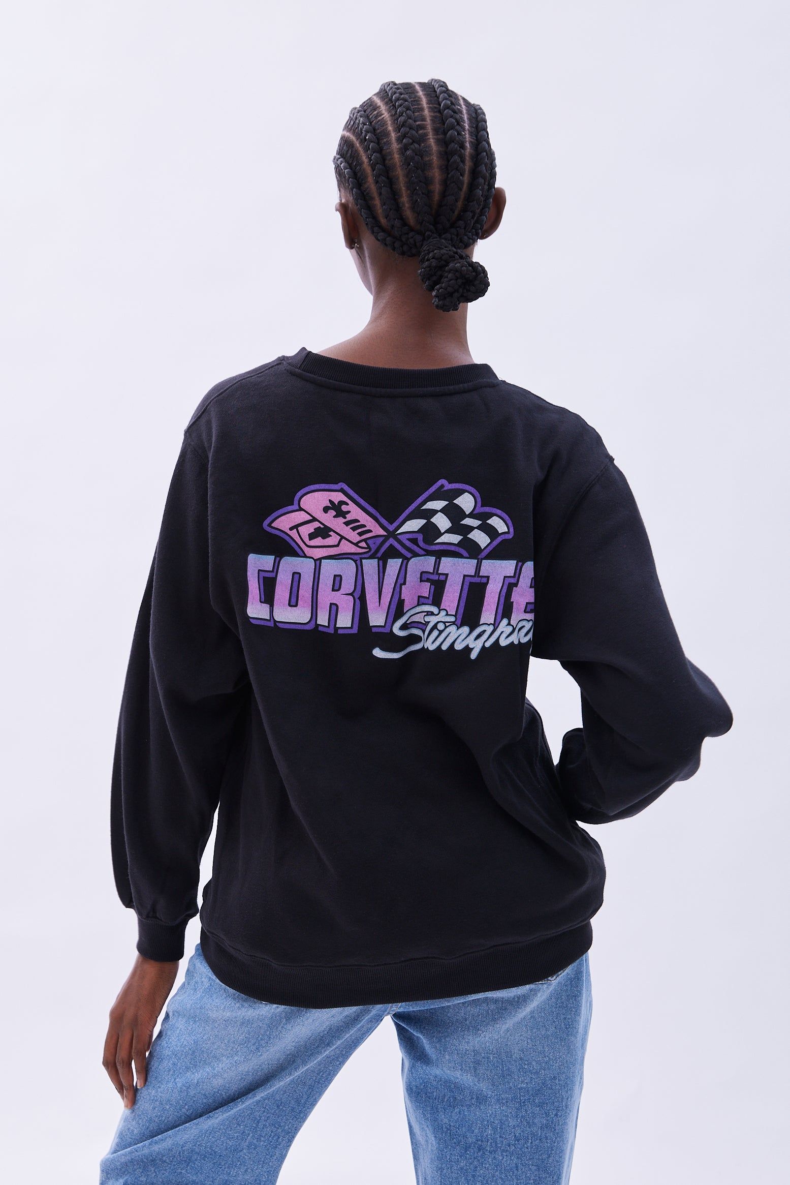 Corvette 55' Stingray Racing Graphic Crew Neck Oversized Sweatshirt sold by Bluenotes product image thumbnail 4