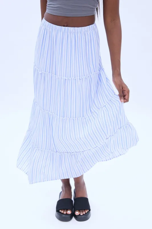 AERO Tiered Midi Skirt sold by Bluenotes