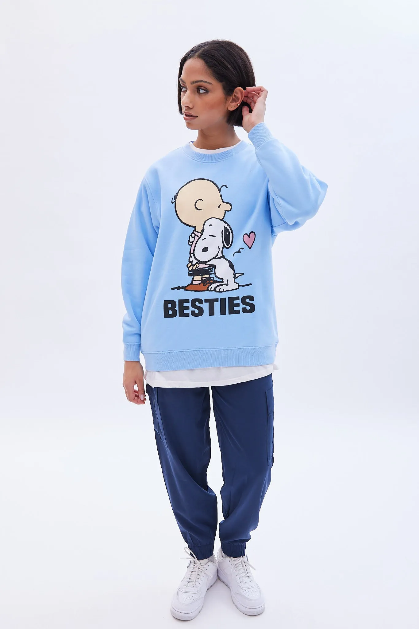 Peanuts Snoopy Besties Graphic Crew Neck Oversized Sweatshirt sold by Bluenotes product image thumbnail 2