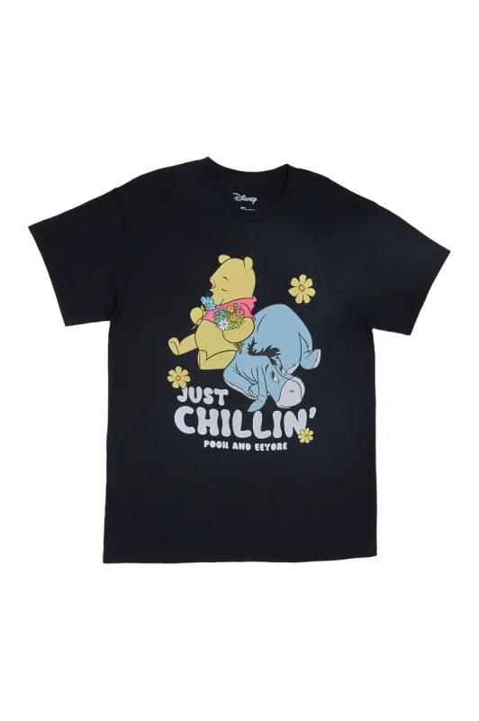 Disney Winnie The Pooh And Eeyore Just Chillin' Graphic Boyfriend Tee sold by Bluenotes