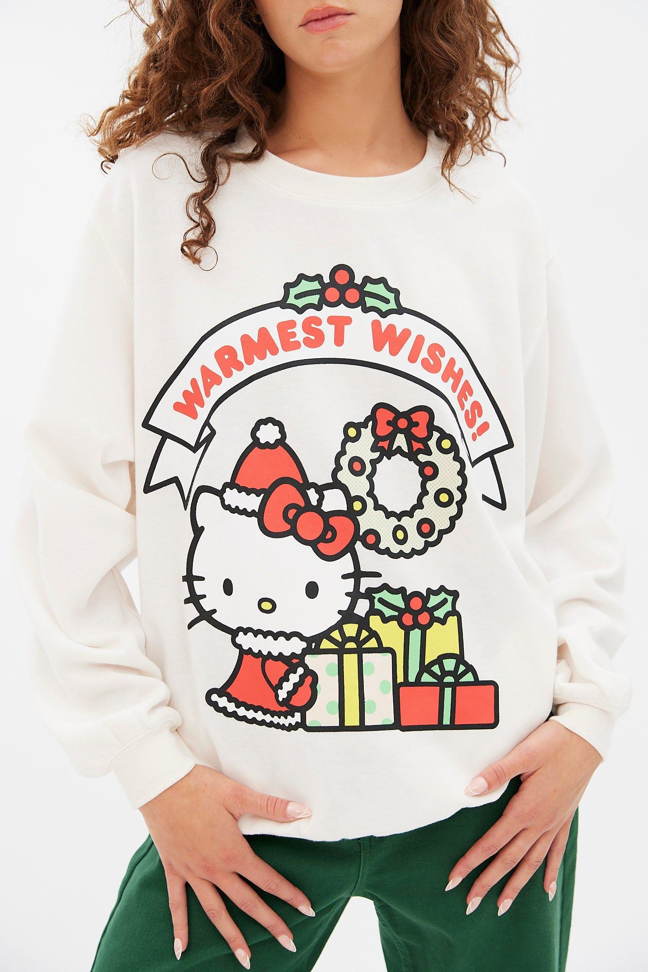 Hello Kitty Warmest Wishes Graphic Oversized Pullover Sweatshirt sold by Bluenotes product image thumbnail 3