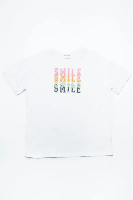 Smile Graphic Boyfriend Tee sold by Bluenotes