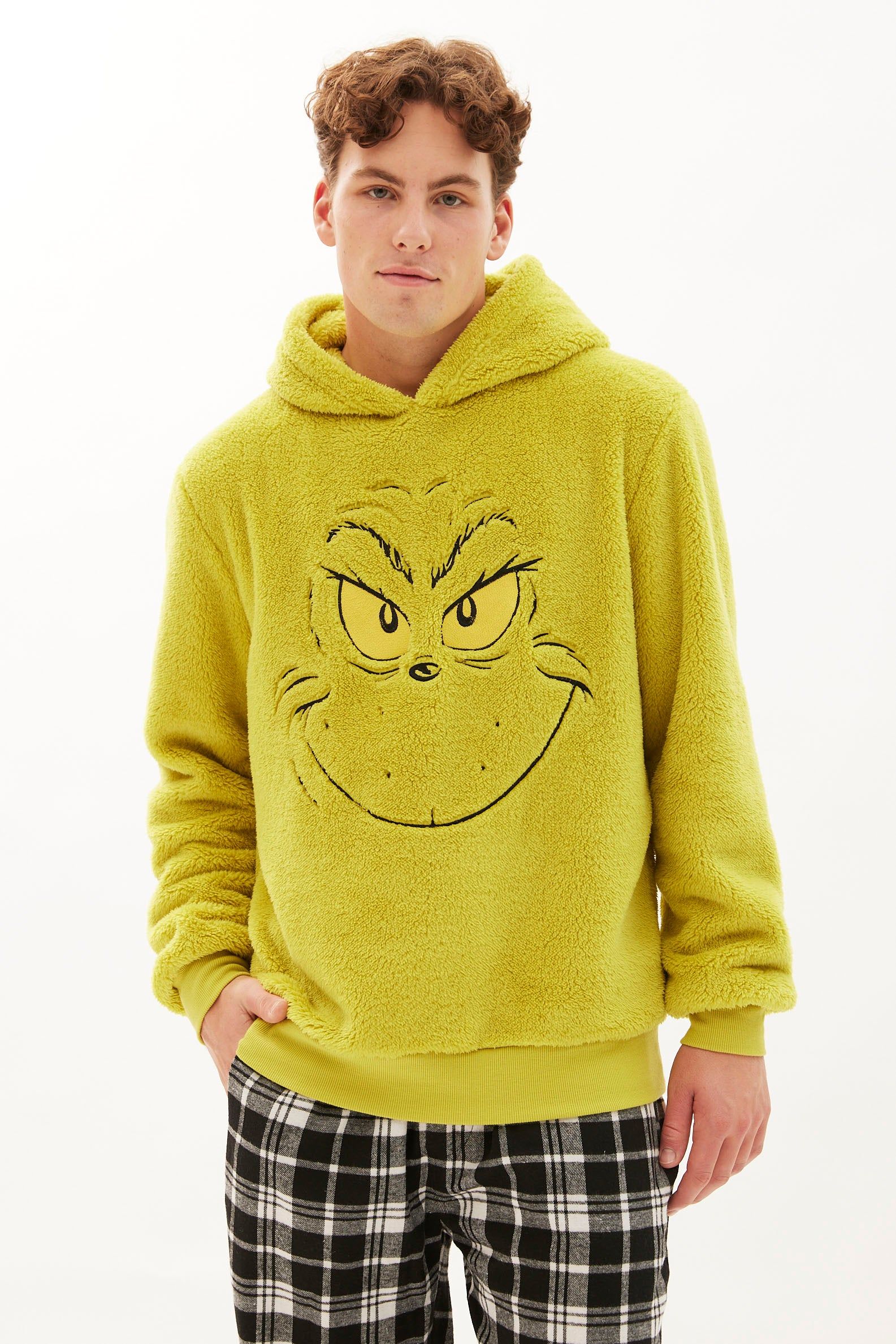 The Grinch Graphic Sherpa Pullover Hoodie sold by Bluenotes