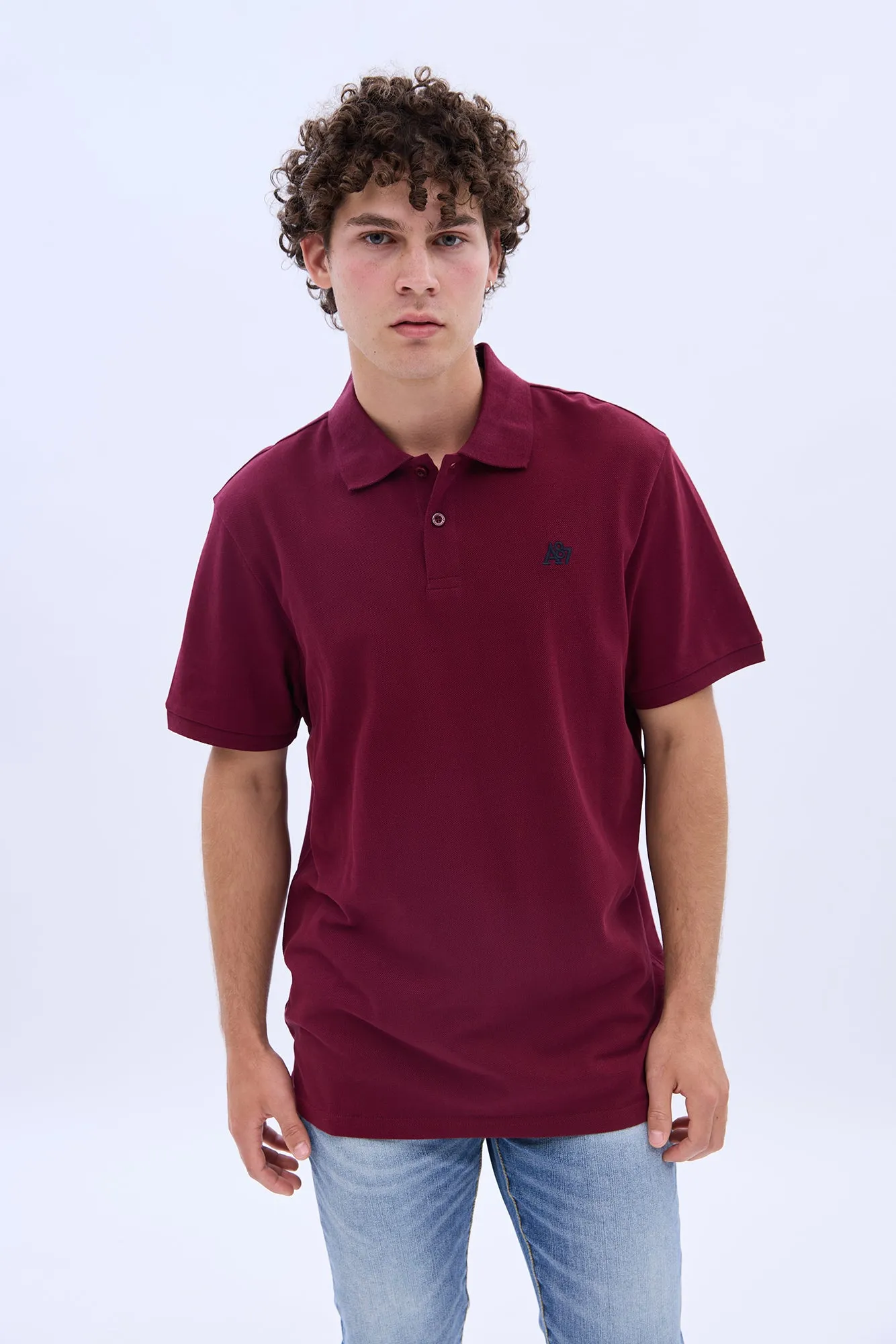 AERO A 87 Embroidered Pique Polo sold by Bluenotes