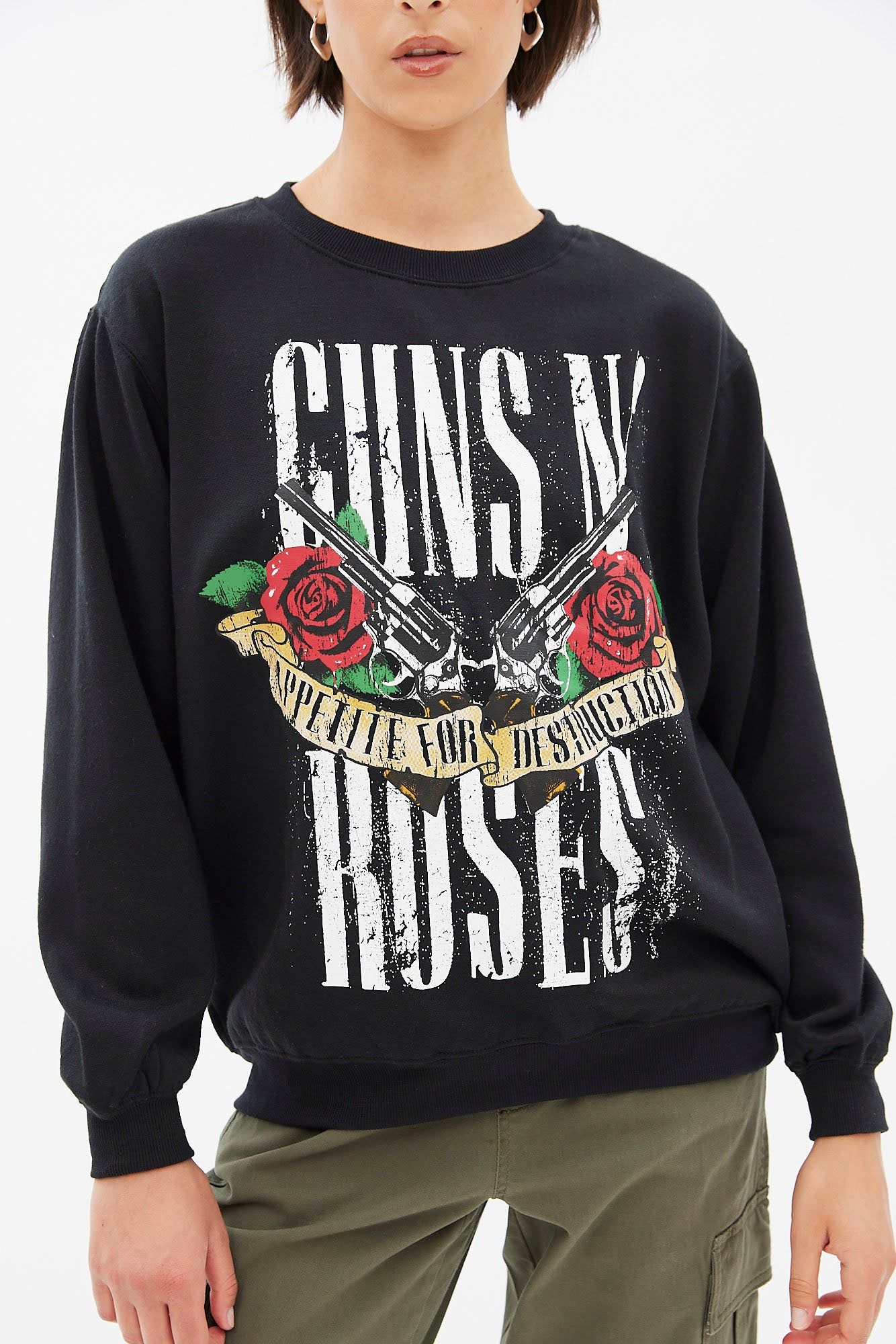 Guns N' Roses Graphic Oversized Crew Neck Sweatshirt sold by Bluenotes product image thumbnail 3
