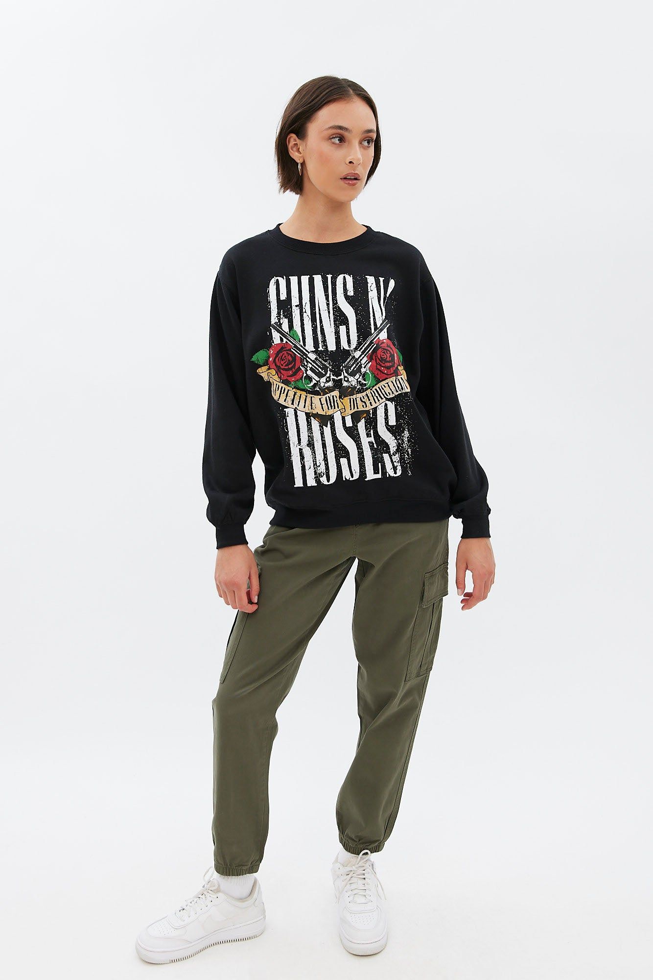 Guns N' Roses Graphic Oversized Crew Neck Sweatshirt sold by Bluenotes product image thumbnail 2