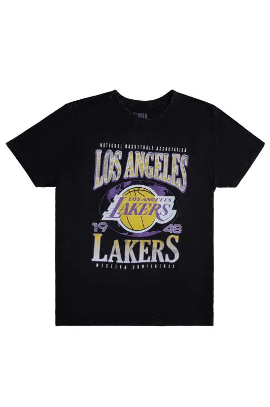 Los Angeles Lakers Graphic Acid Wash Tee sold by Bluenotes