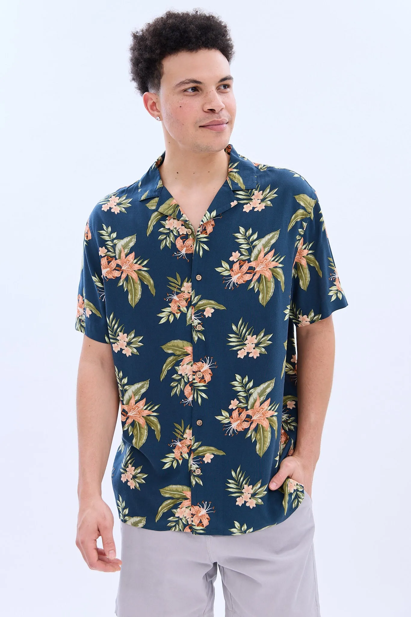 AERO Tropical Print Short Sleeve Resort Shirt sold by Bluenotes