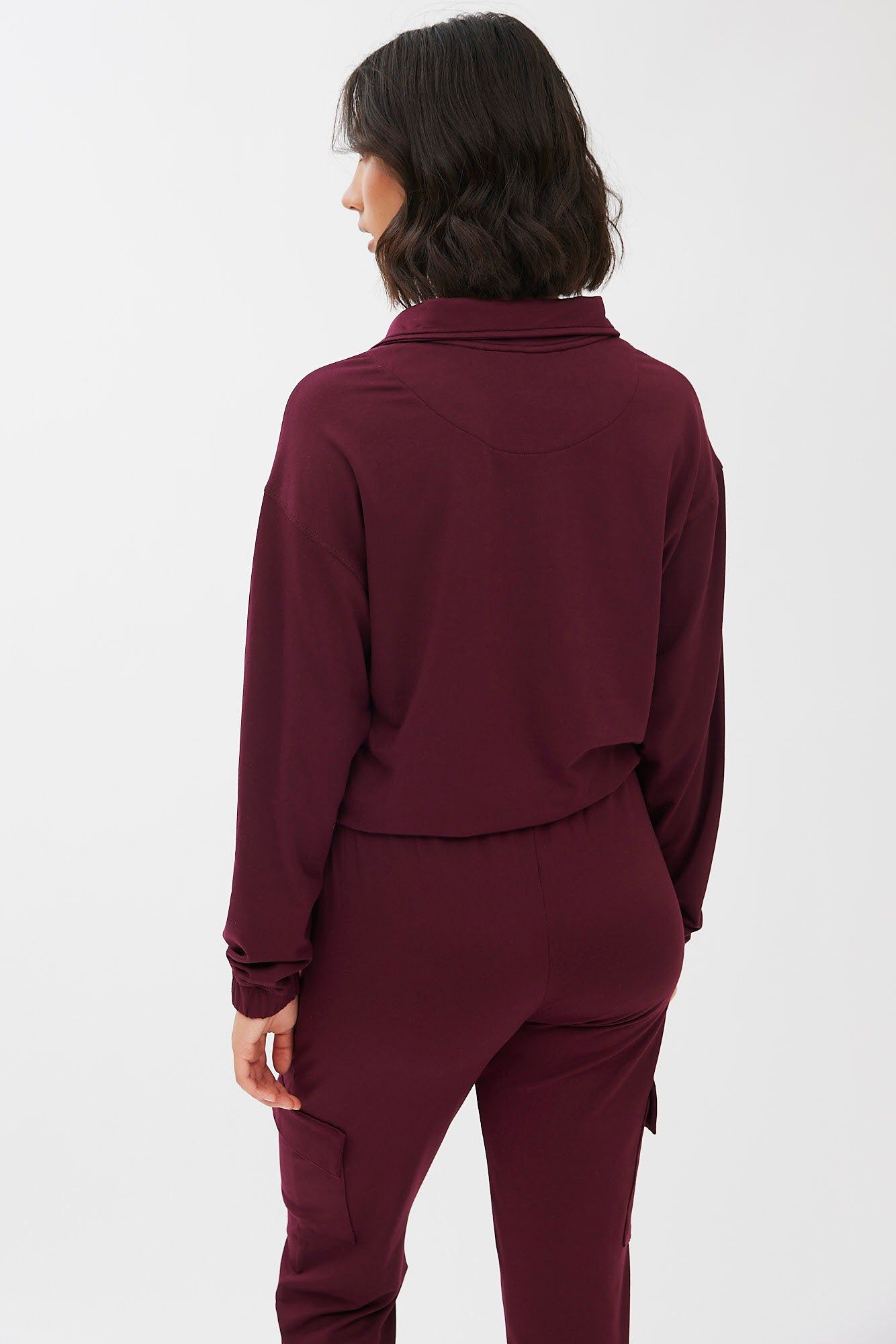 Quarter-Zip Cropped Super Soft Fleeceback Pullover Sweatshirt sold by Bluenotes product image thumbnail 20