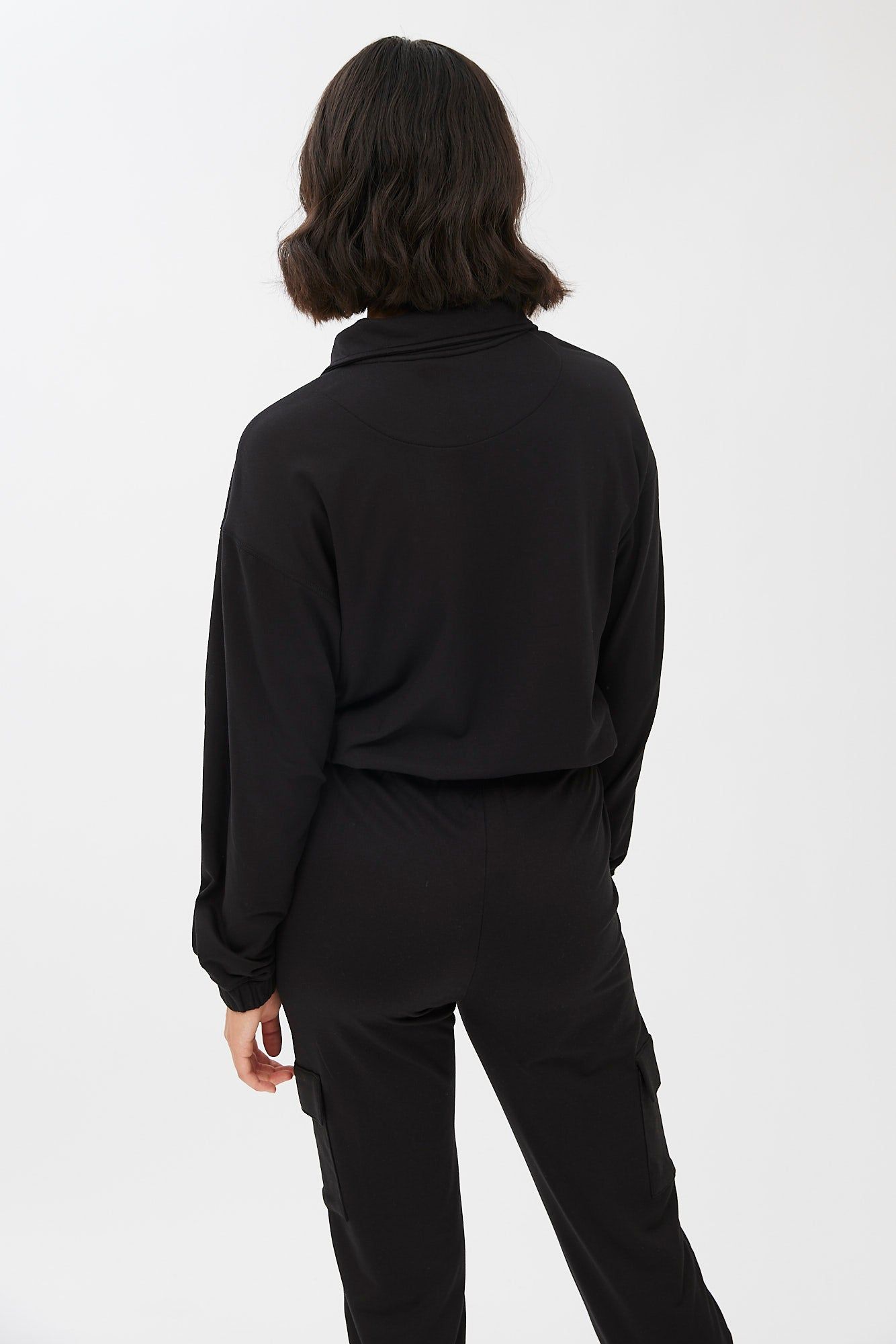 Quarter-Zip Cropped Super Soft Fleeceback Pullover Sweatshirt sold by Bluenotes product image thumbnail 9
