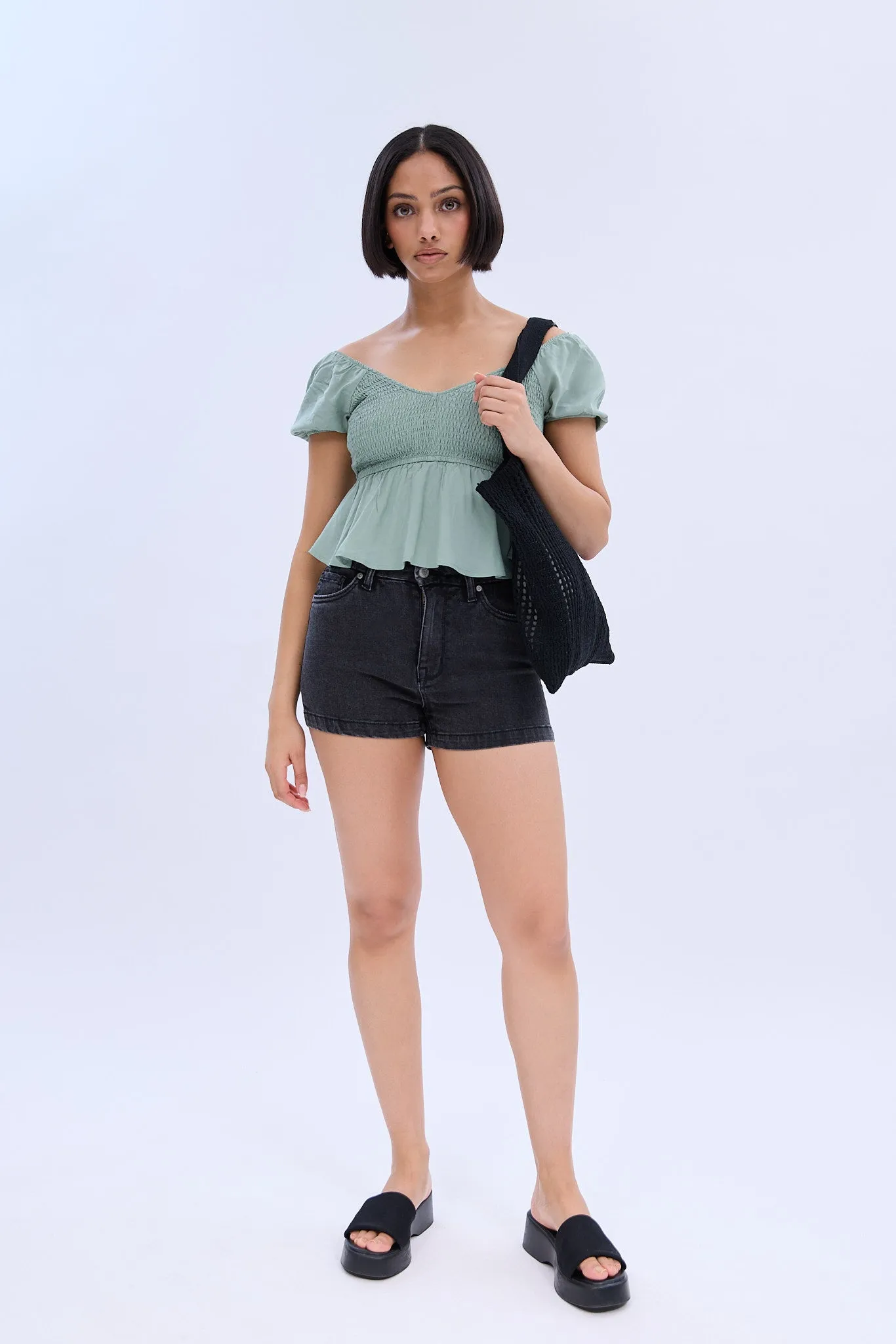 Super High Rise Curvy Denim Short sold by Bluenotes product image thumbnail 3