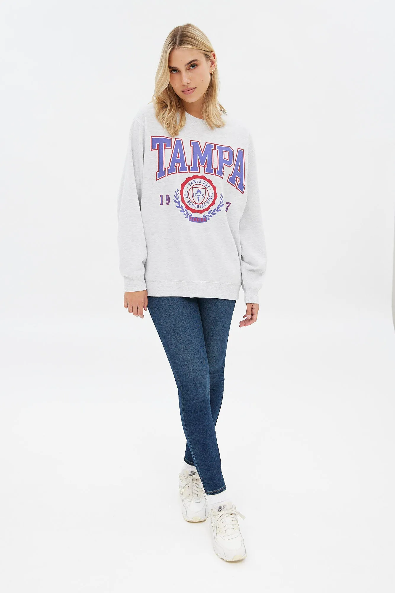 AERO Graphic Oversized Crew Neck Sweatshirt sold by Bluenotes product image thumbnail 3