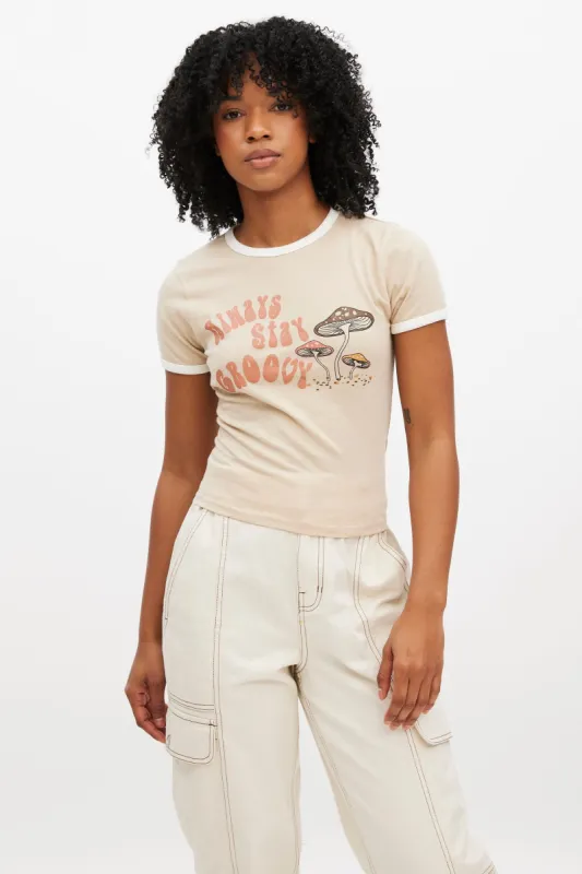 Always Stay Groovy Graphic Fitted Ringer Tee sold by Bluenotes