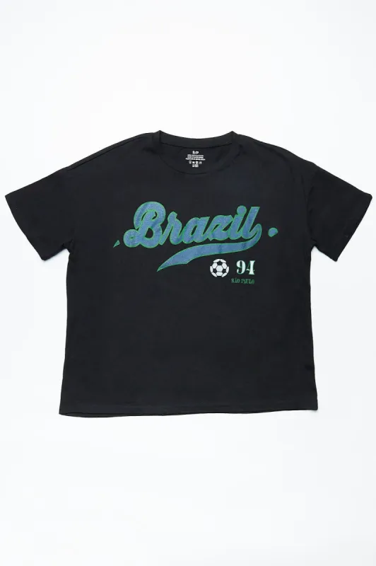 Brazil FIFA World Cup 2022 Graphic Boyfriend Tee sold by Bluenotes